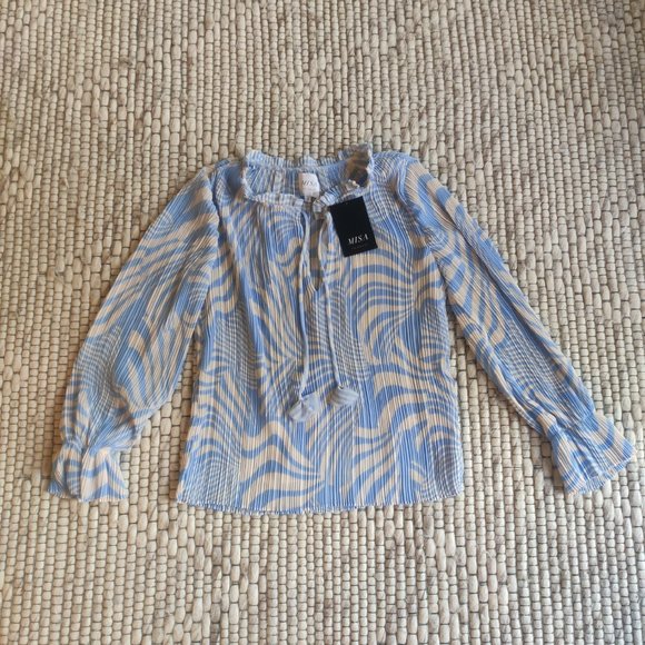 MISA LOS ANGELES Light Blue Blouse size Small - Picture 4 of 10